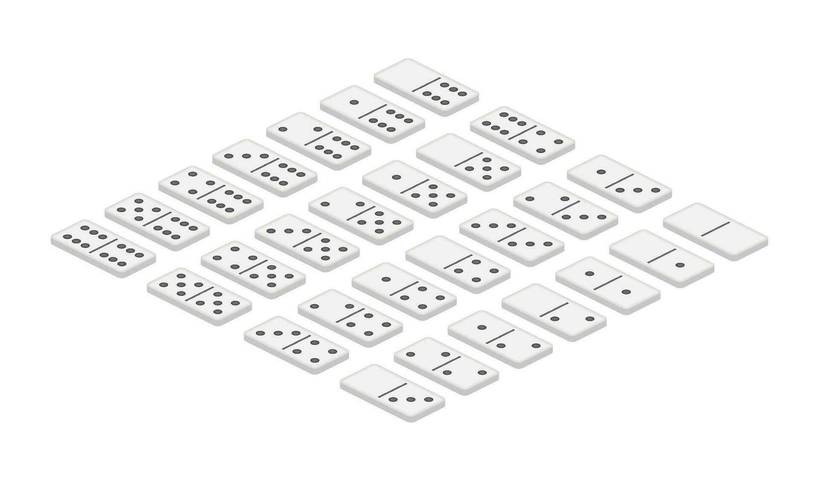 Domino game full set. game graphic element. Vector stock illustration