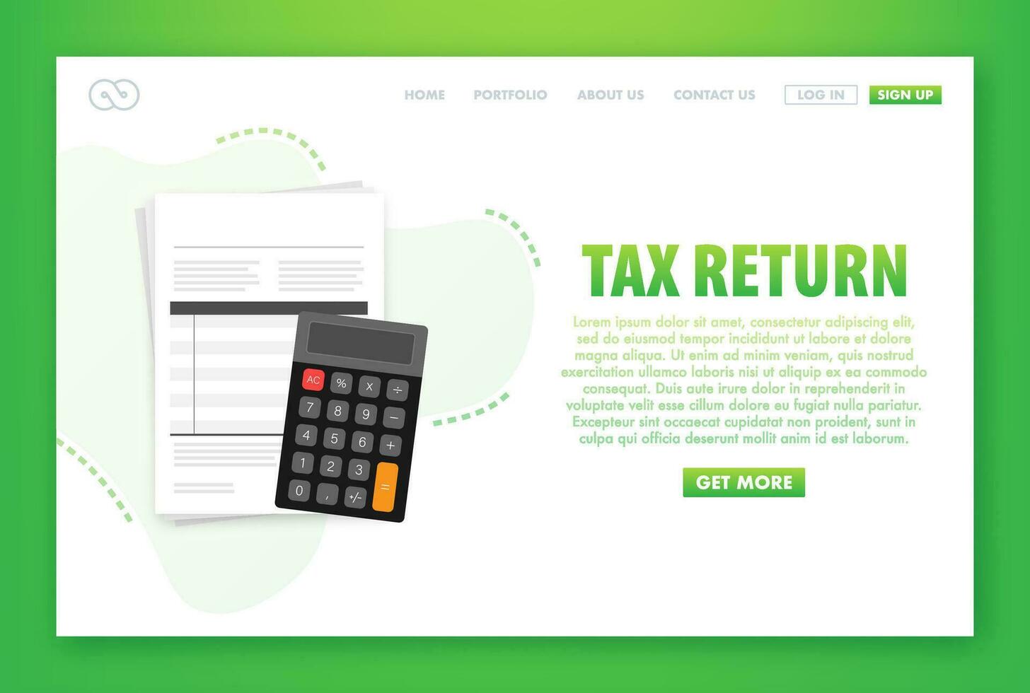 Tax return in flat style. Flat vector illustration. Online tax payment.
