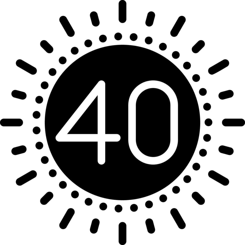 solid icon for forty vector