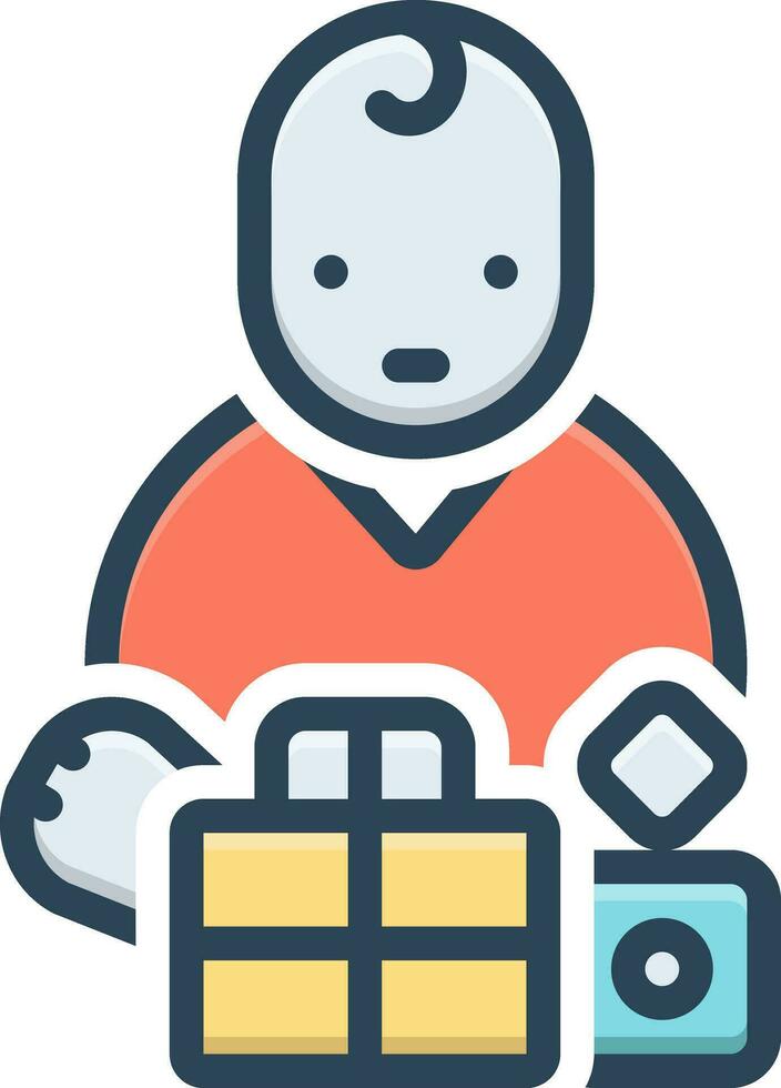 color icon for toddler vector