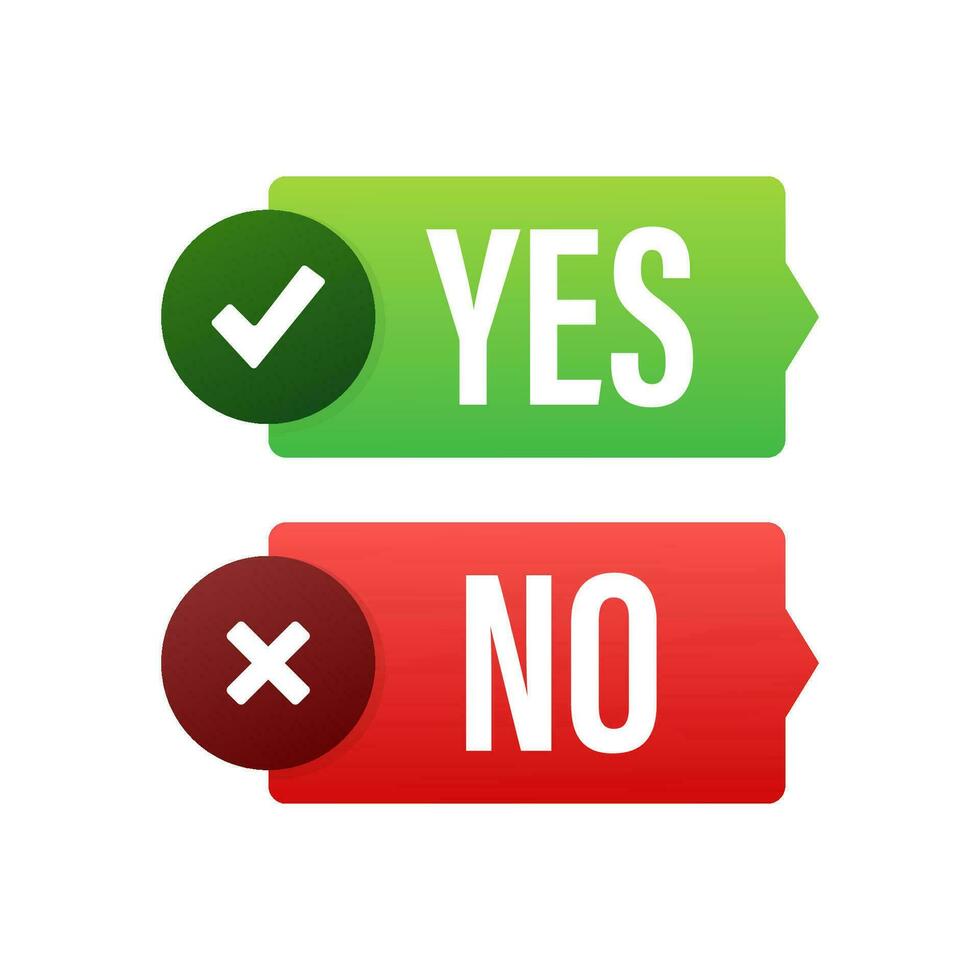 Yes and No button. Feedback concept. Positive feedback concept. Choice button icon. Vector stock illustration