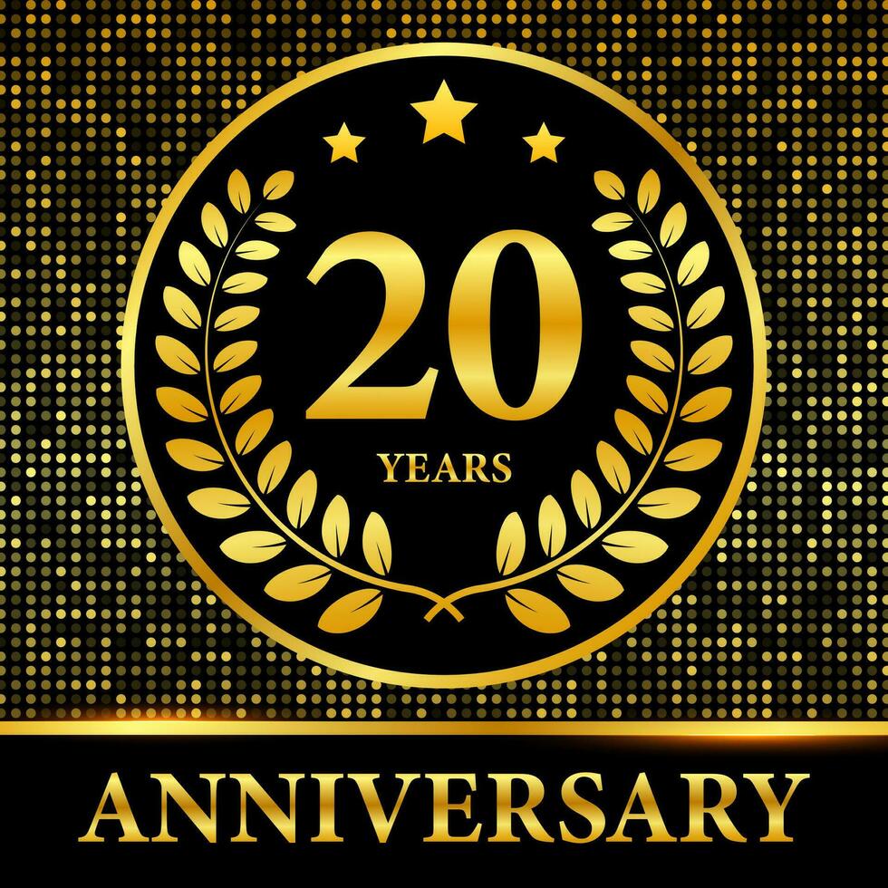 20th Anniversary celebration. Celebration 20th anniversary event party template. Vector stock illustration