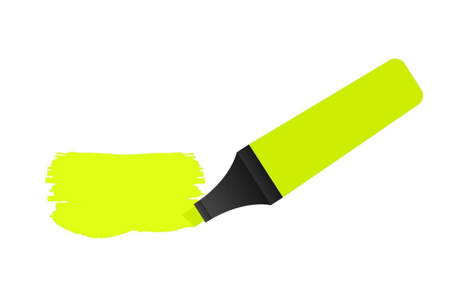 Highlighter pen marker set. School tools. Office supplies. Vector stock illustration