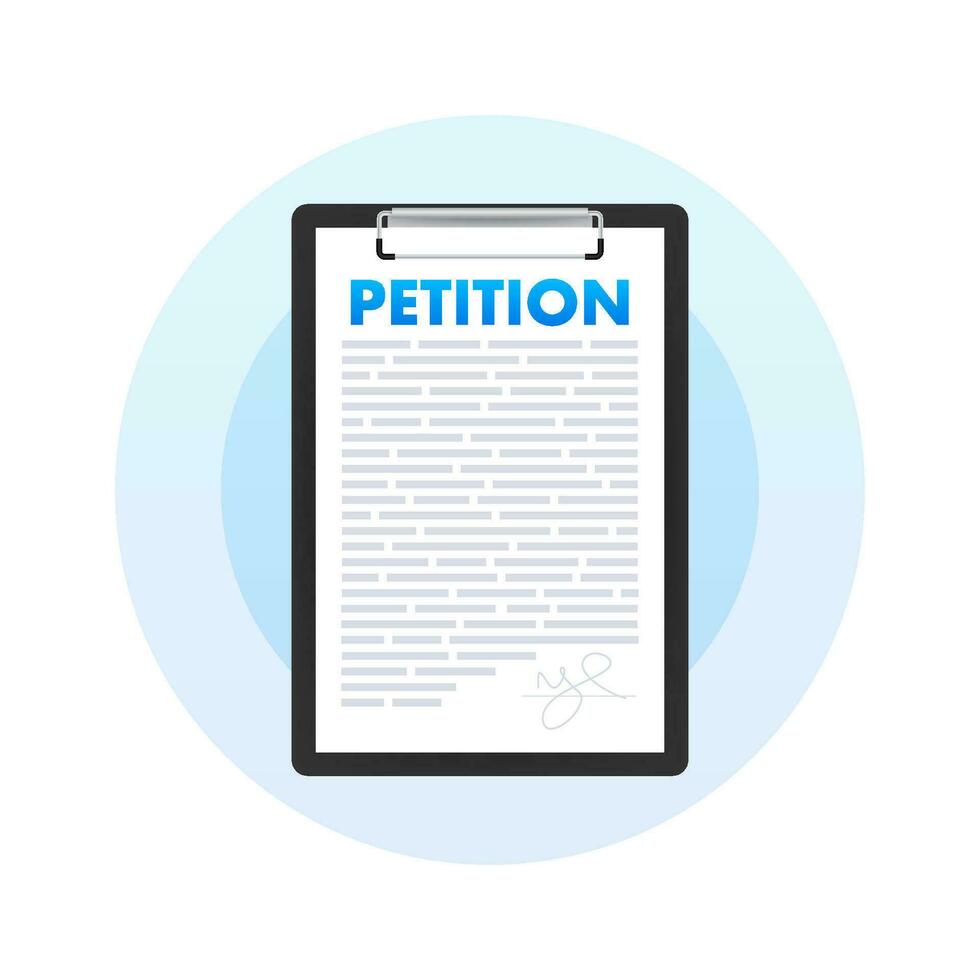 Petition form on laptop screen. Making choice, democracy. Public welfare support vector