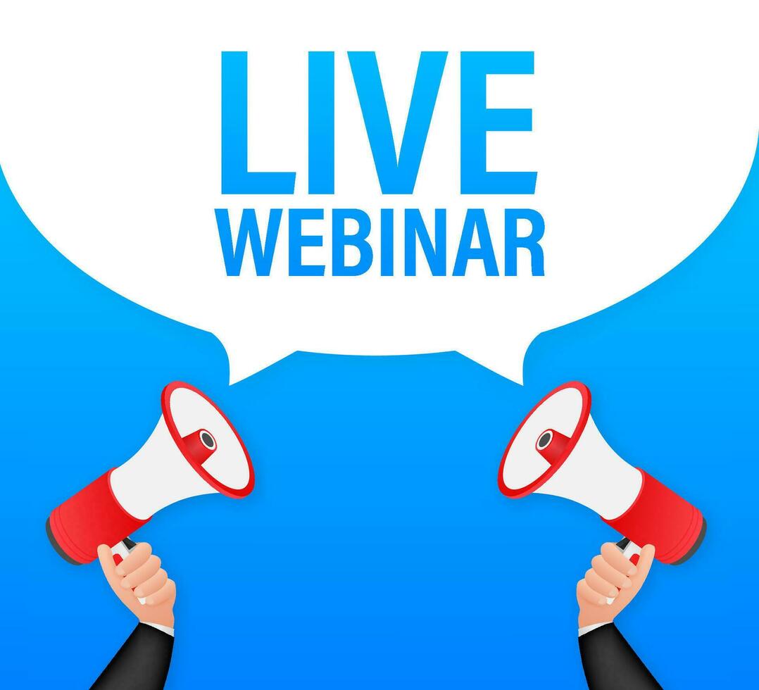 Live Webinar Button, icon, emblem label Vector illustration