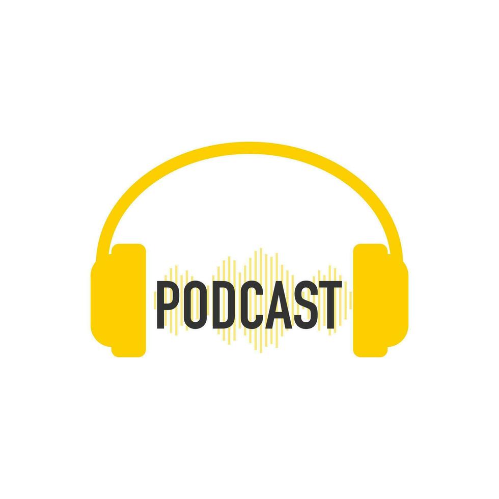 Podcast. Badge, icon stamp logo Vector illustration