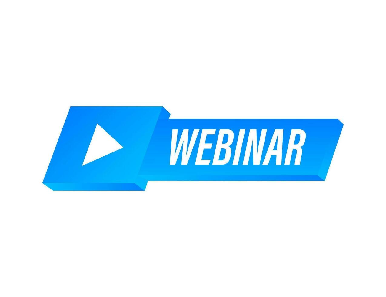 Webinar Icon, flat design style with blue play button. Vector illustration