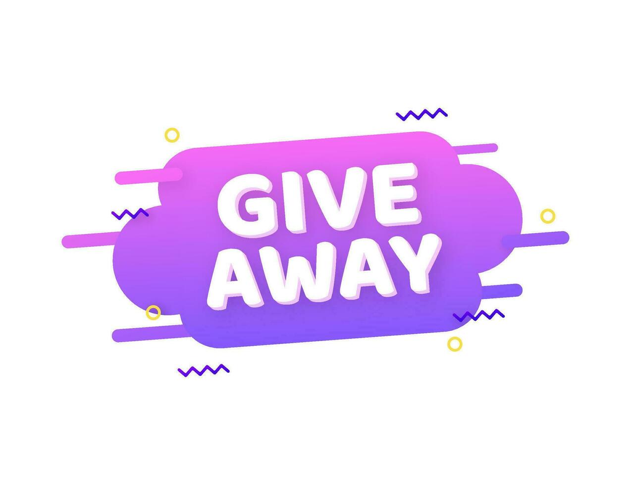 Gift box icon design template. Giveaway. Typography design. Post box. Winner banner. Vector stock illustration