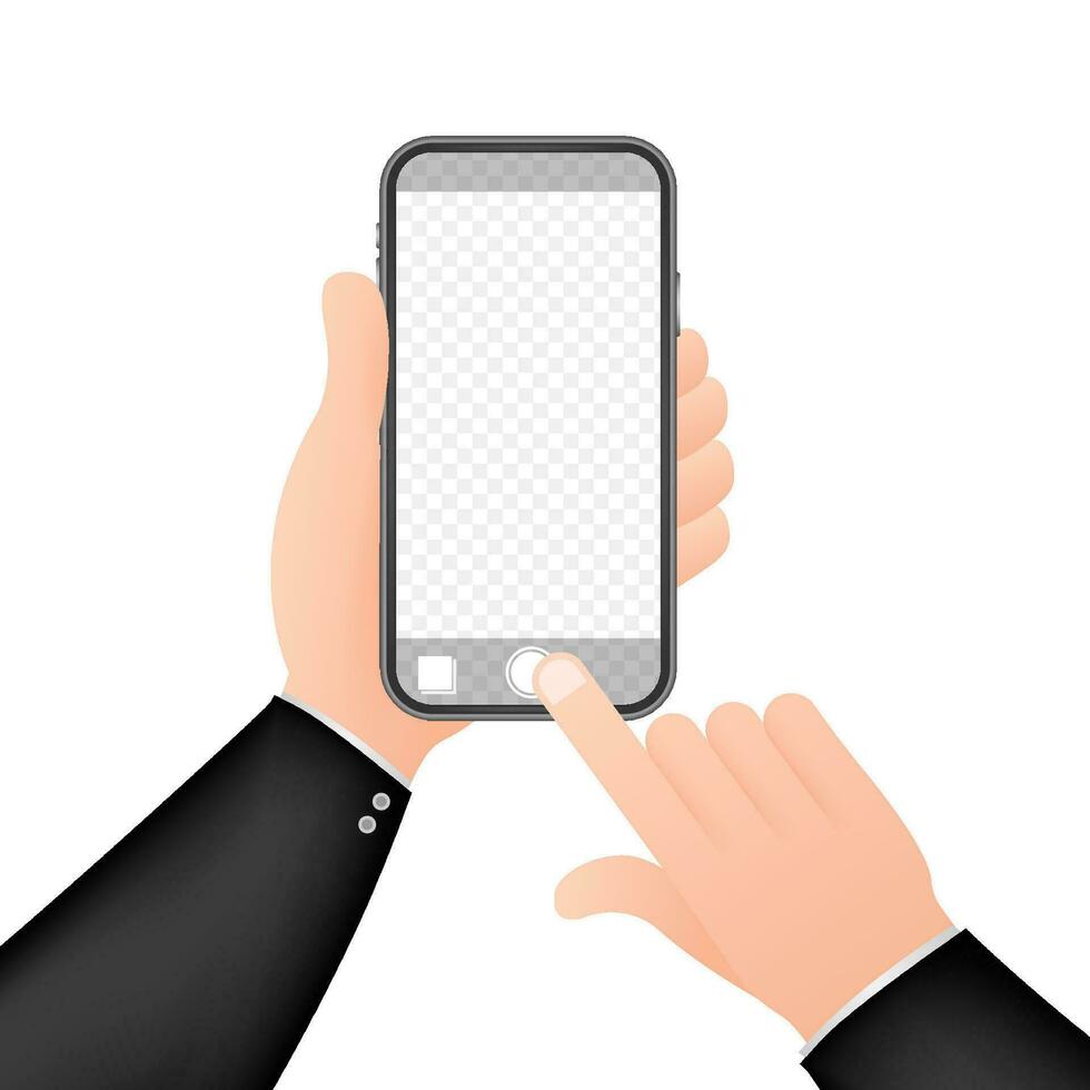 Monopod Selfie stick with empty smartphone screen. Stick for selfie. Vector stock illustration