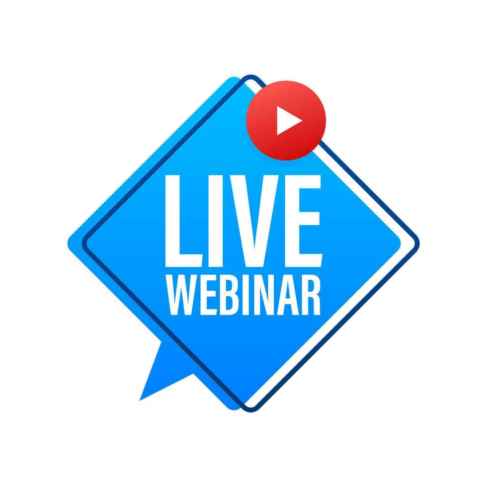 Live Webinar Button, icon, stamp logo Vector illustration