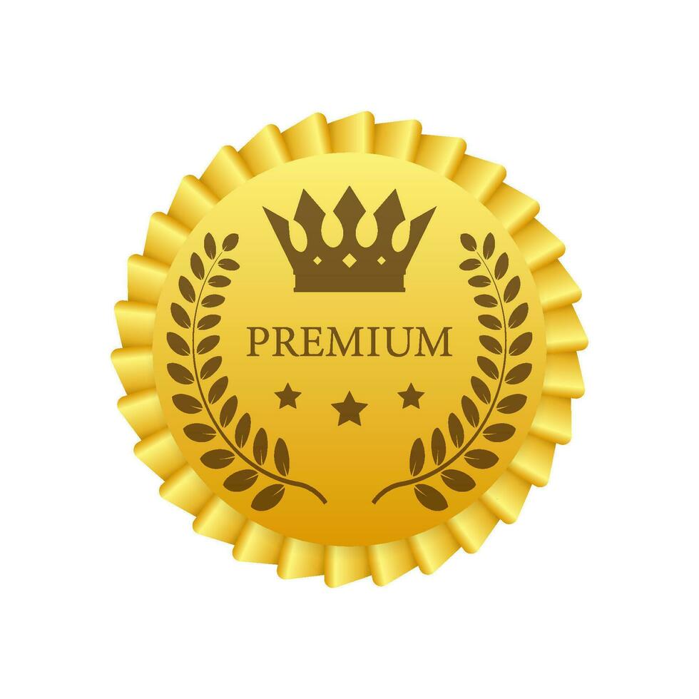 Premium. Premium in royal style on gold background. Luxury template design. Vector stock illustration
