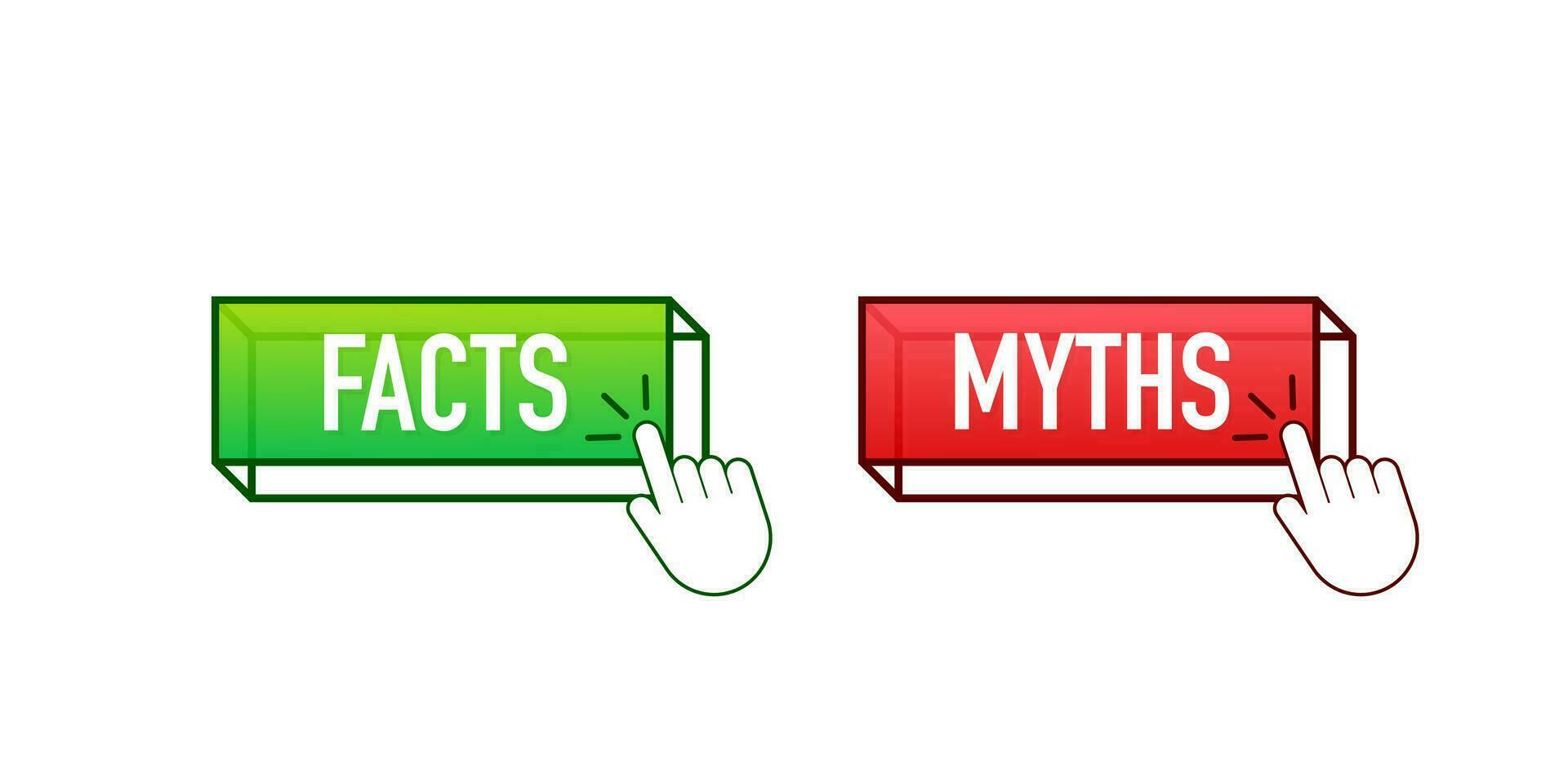 Myths facts button. Facts, great design for any purposes. Vector stock illustration