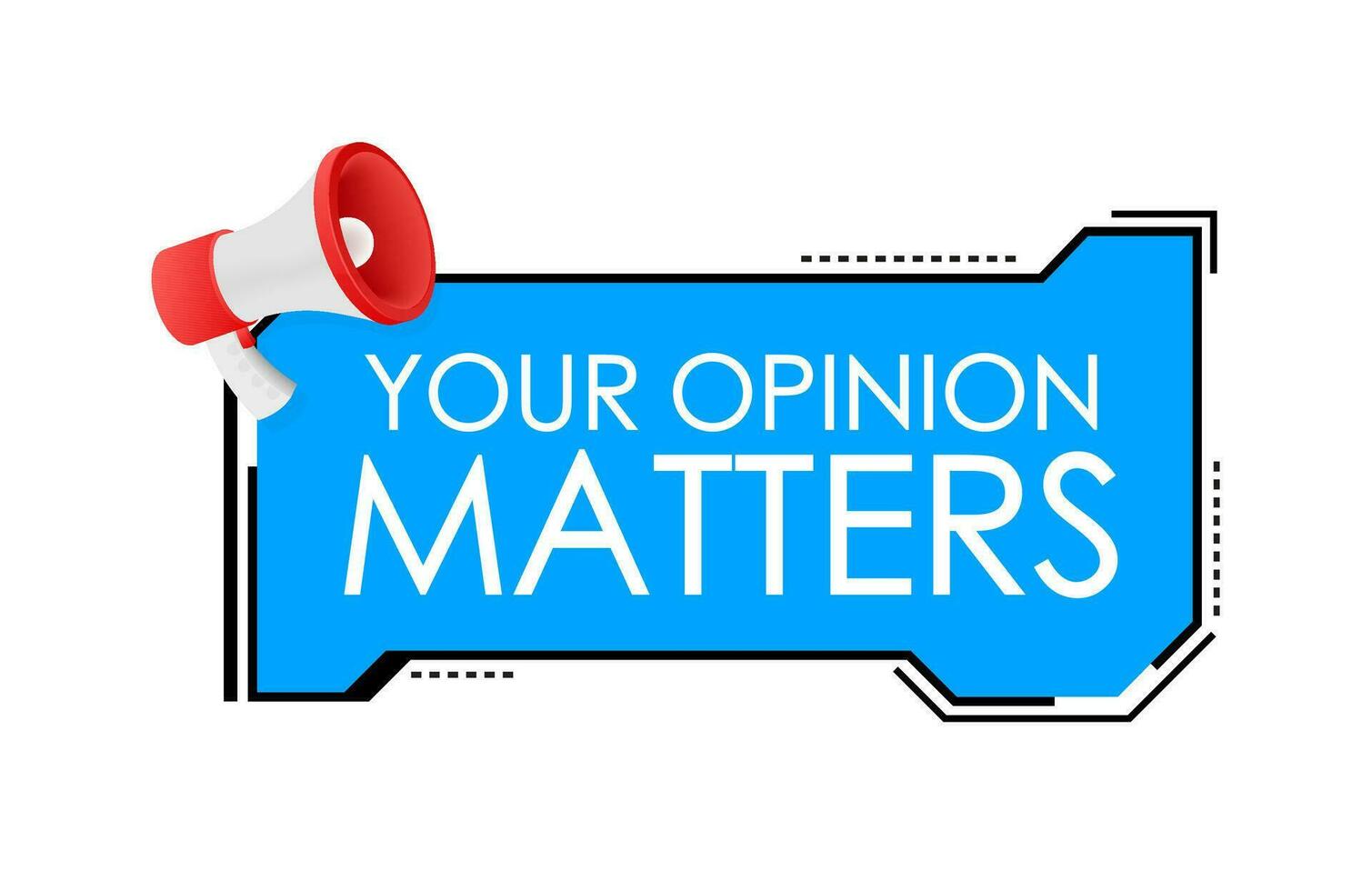 Megaphone Hand, business concept with text Your opinion matters vector