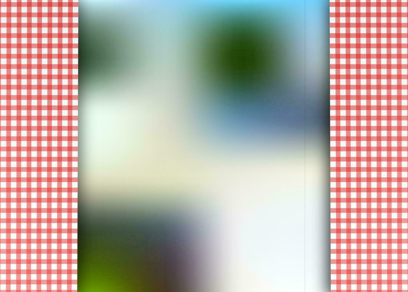 Red corner tablecloth on white background. Vector stock illustration