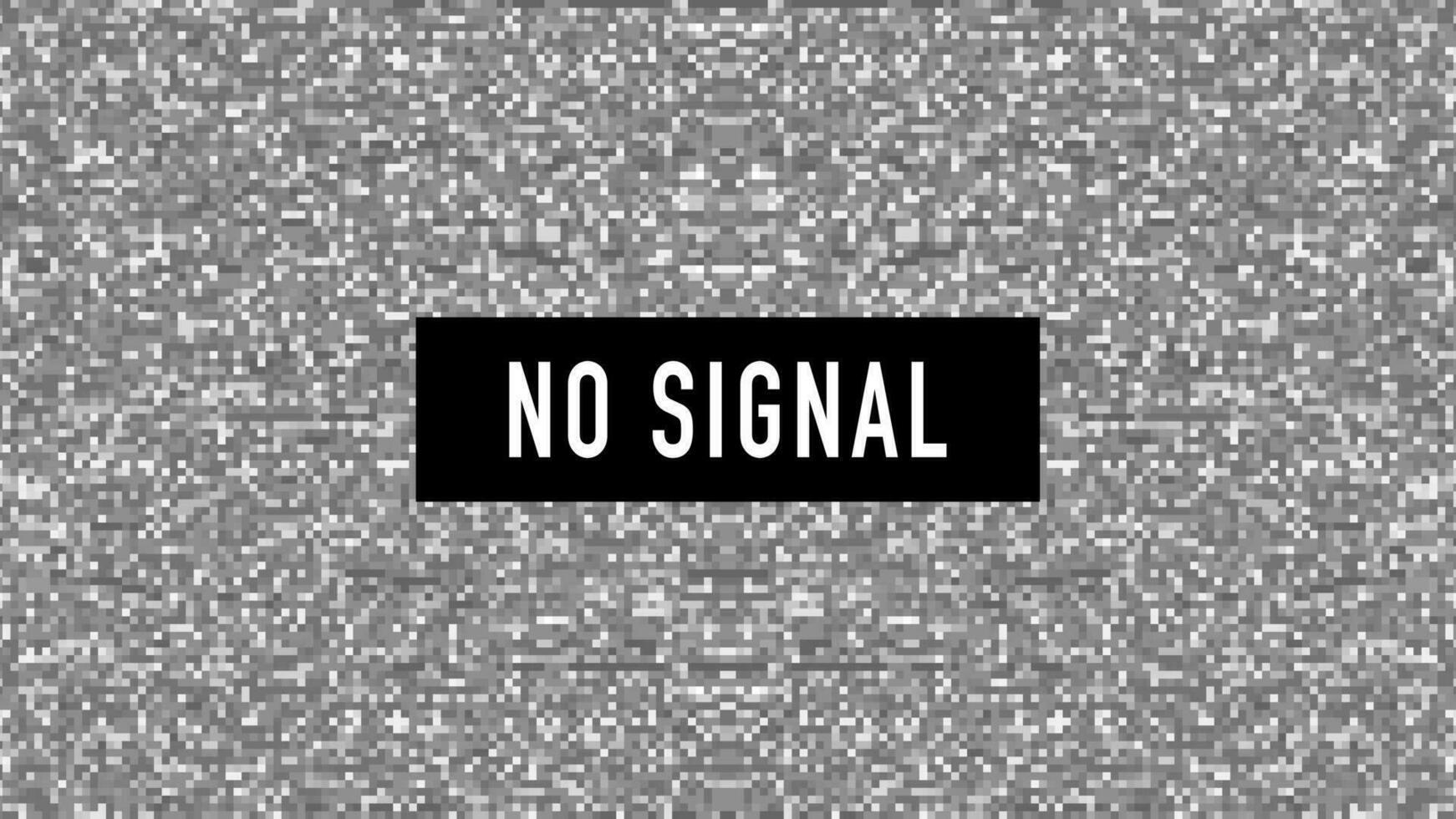 Pixel art no signal. Glitch camera effect. Vector image
