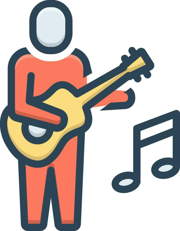 color icon for musician vector