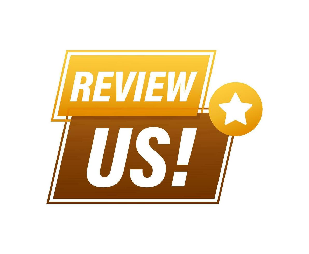 Review us User rating concept. Review and rate us stars. Business concept. Vector illustration