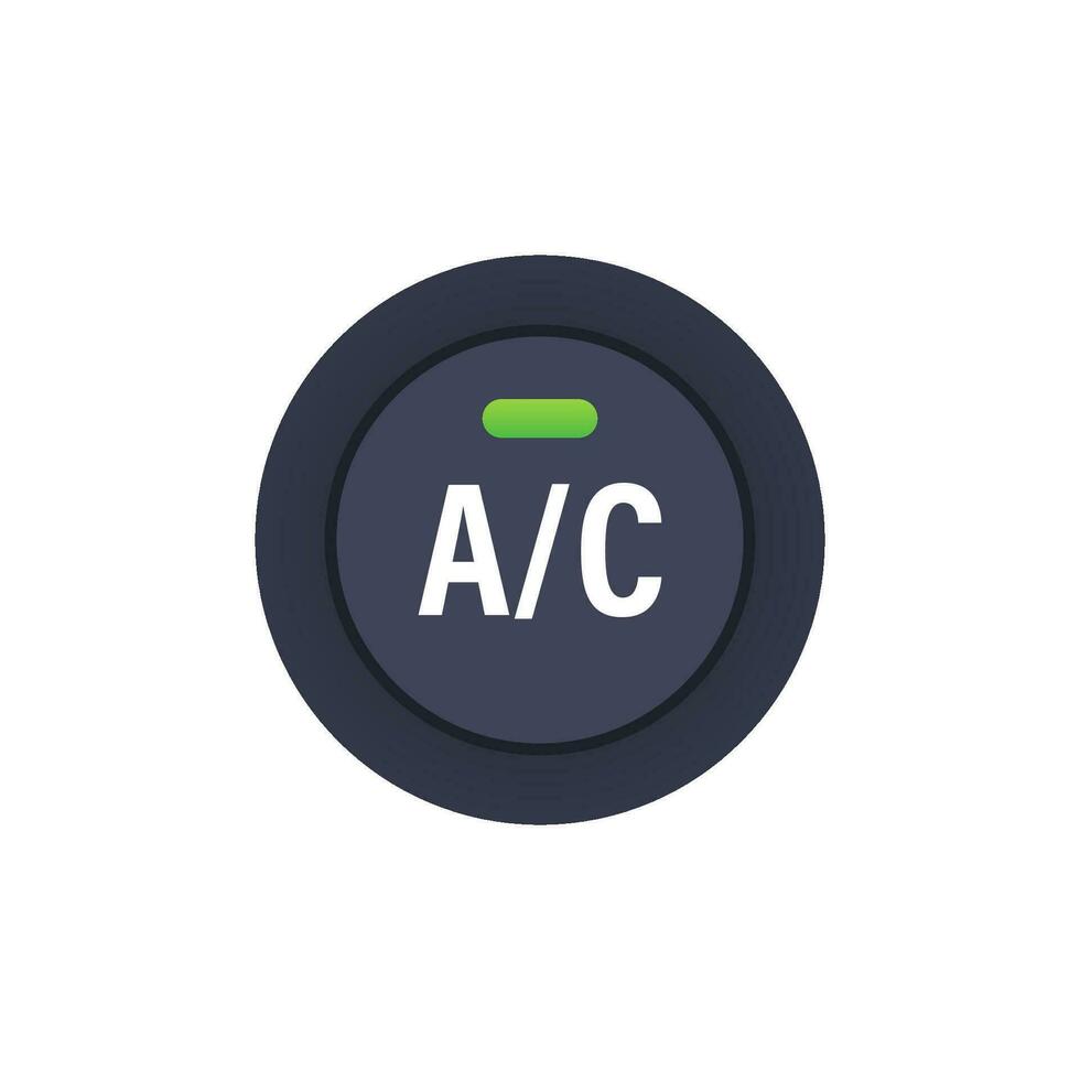 Car air condition button on white background. Vector stock illustration