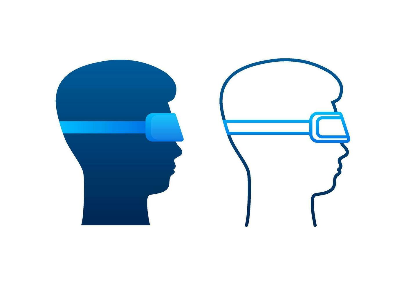Virtual reality headset. VR glasses, Cyberspace. Virtual augmented reality. Vector stock illustration