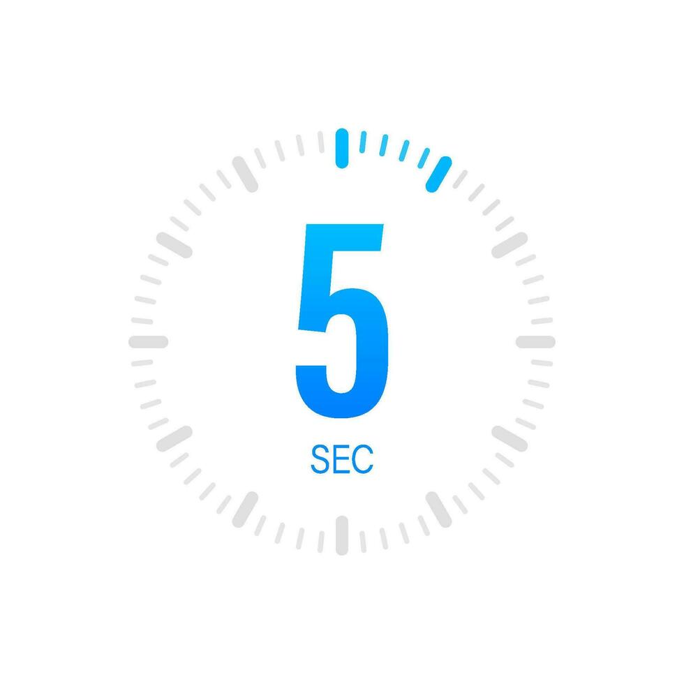 The 5 second, timer, stopwatch vector icon. Stopwatch icon in flat style. Vector stock illustration