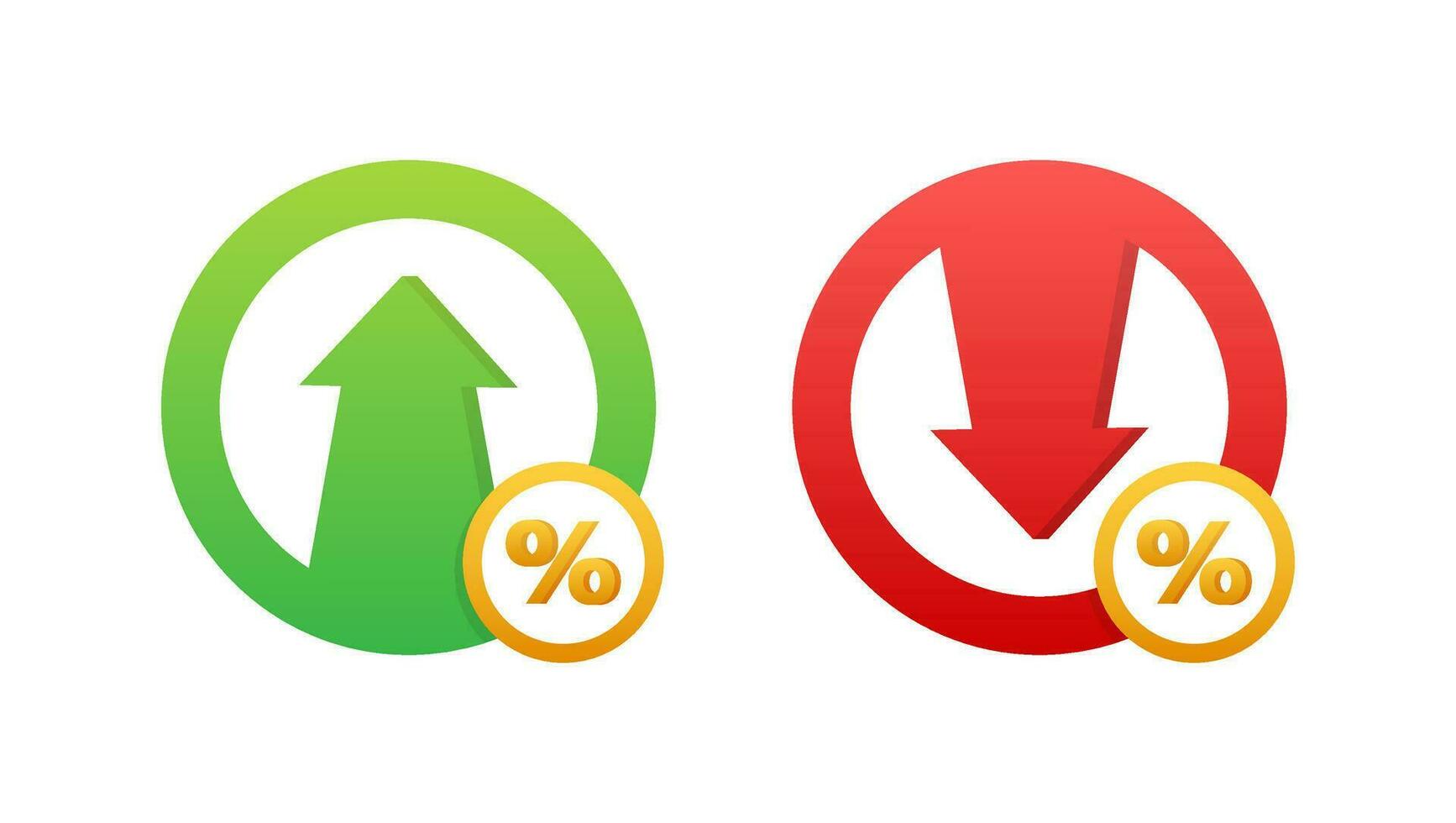 Percentage with arrow up and down. Banking, credit, interest rate. Vector stock illustration