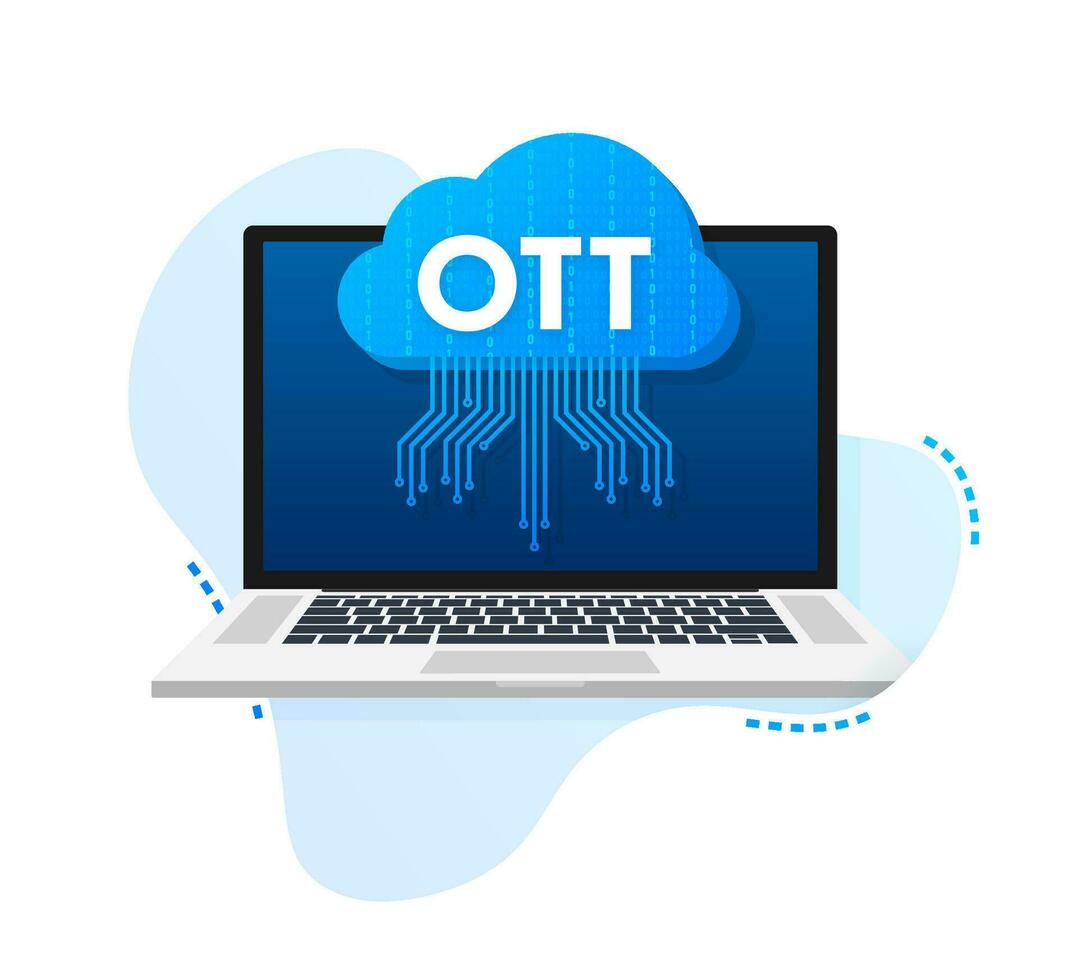 OTT cloud media platform. Vector stock illustration