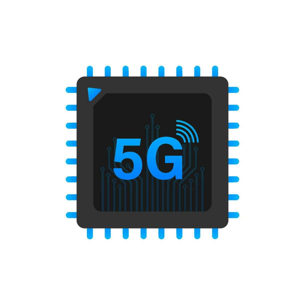 5G eSIM Embedded SIM card icon symbol concept. new chip mobile cellular communication technology. Vector stock illustration