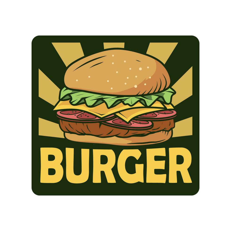 hamburguesa retro logo modelo vector