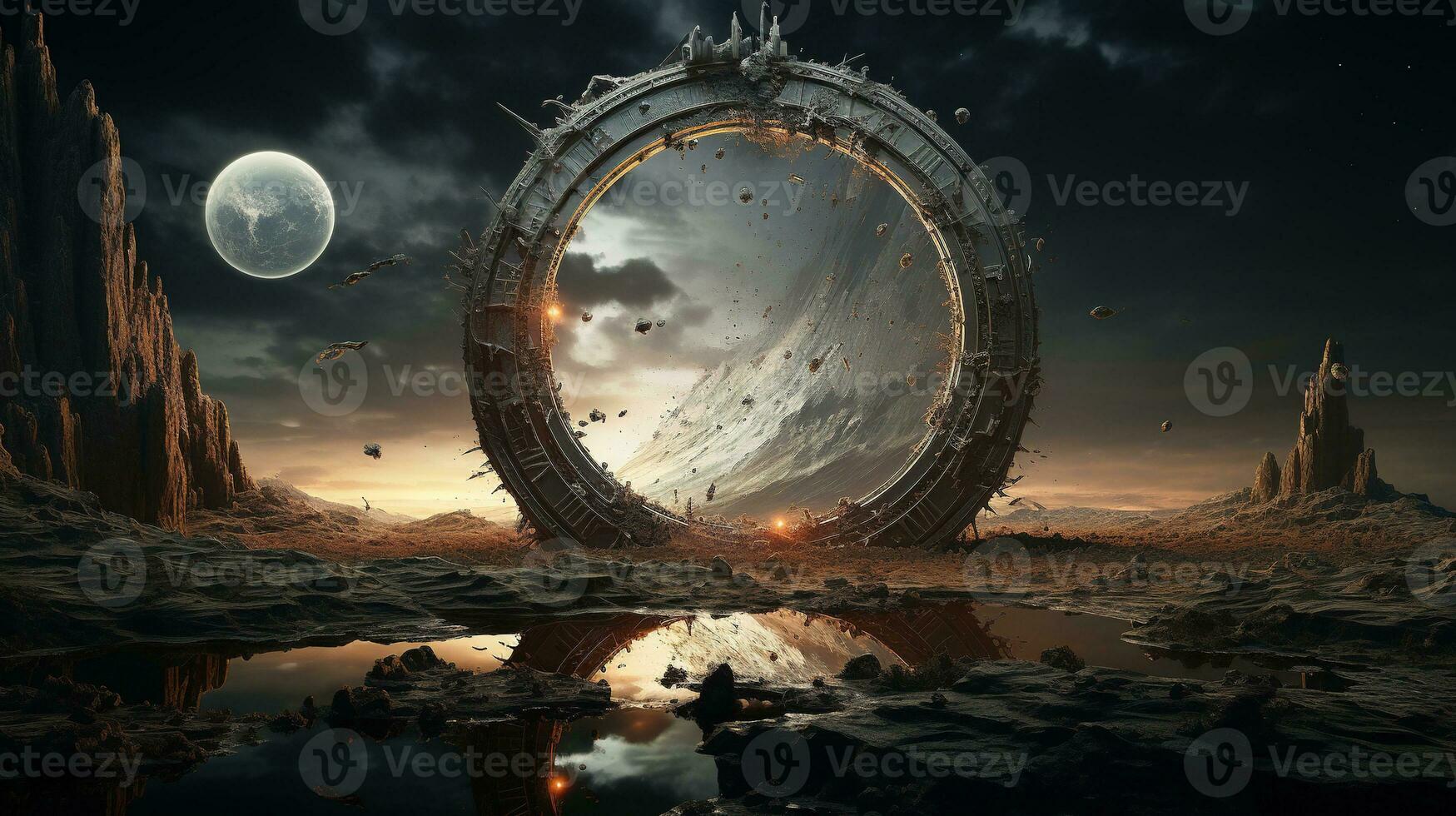 objective realities, digital art illustration, Generative AI photo
