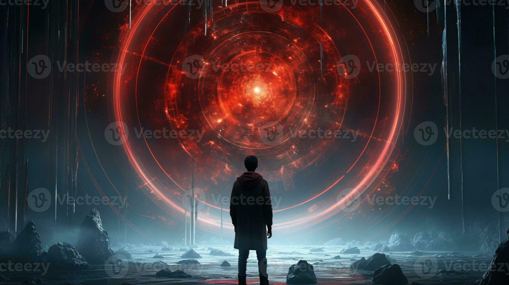 objective realities, digital art illustration, Generative AI photo