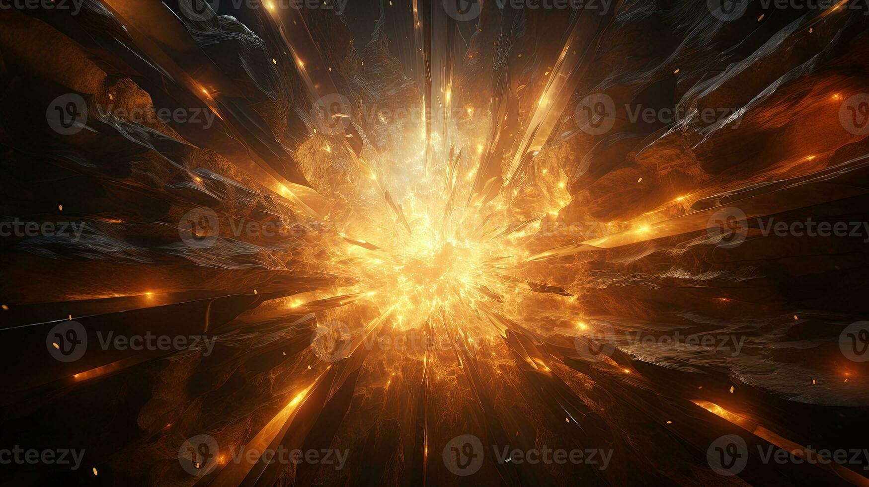 luminous light bursts, digital art illustration, Generative AI photo