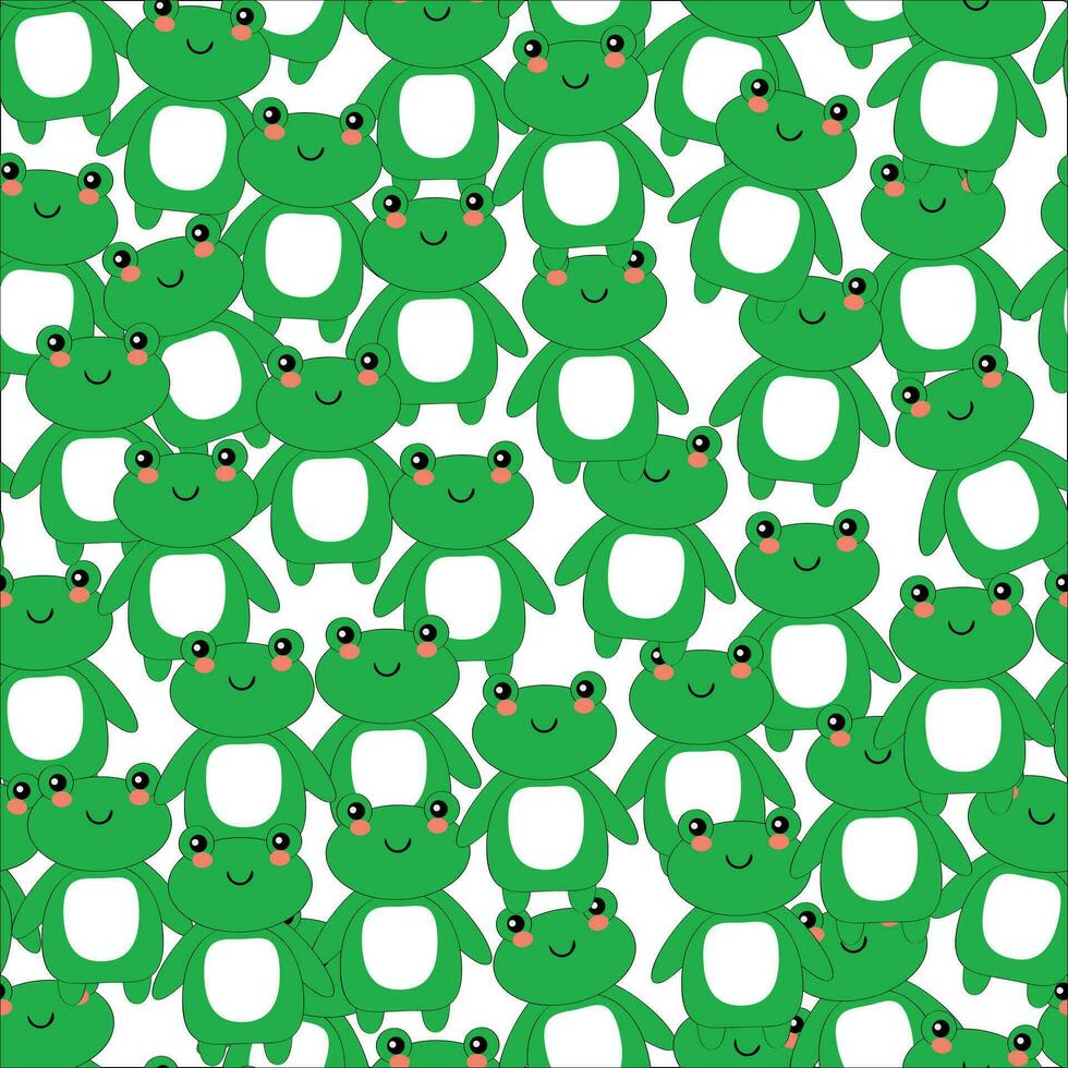 Seamless cute frog pattern for fabric prints, textiles, gift wrapping paper. colorful vector for children, flat style