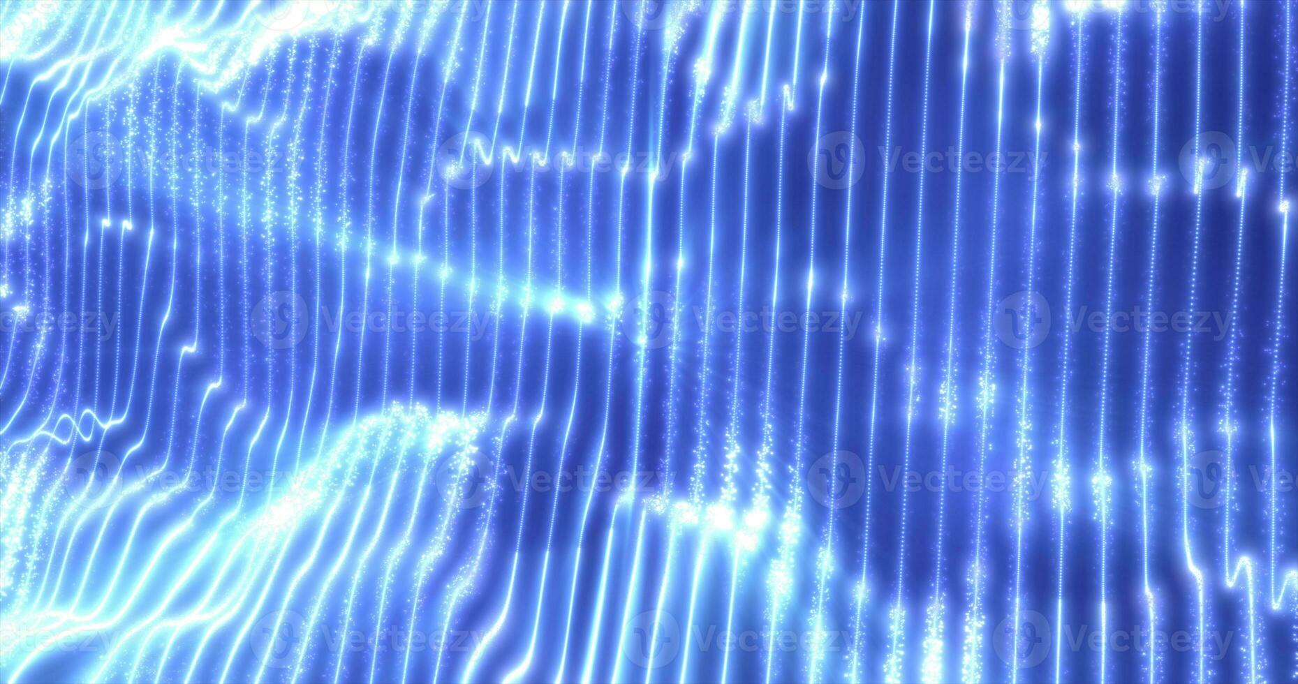 Blue energy waves from particles glowing bright magical abstract background photo