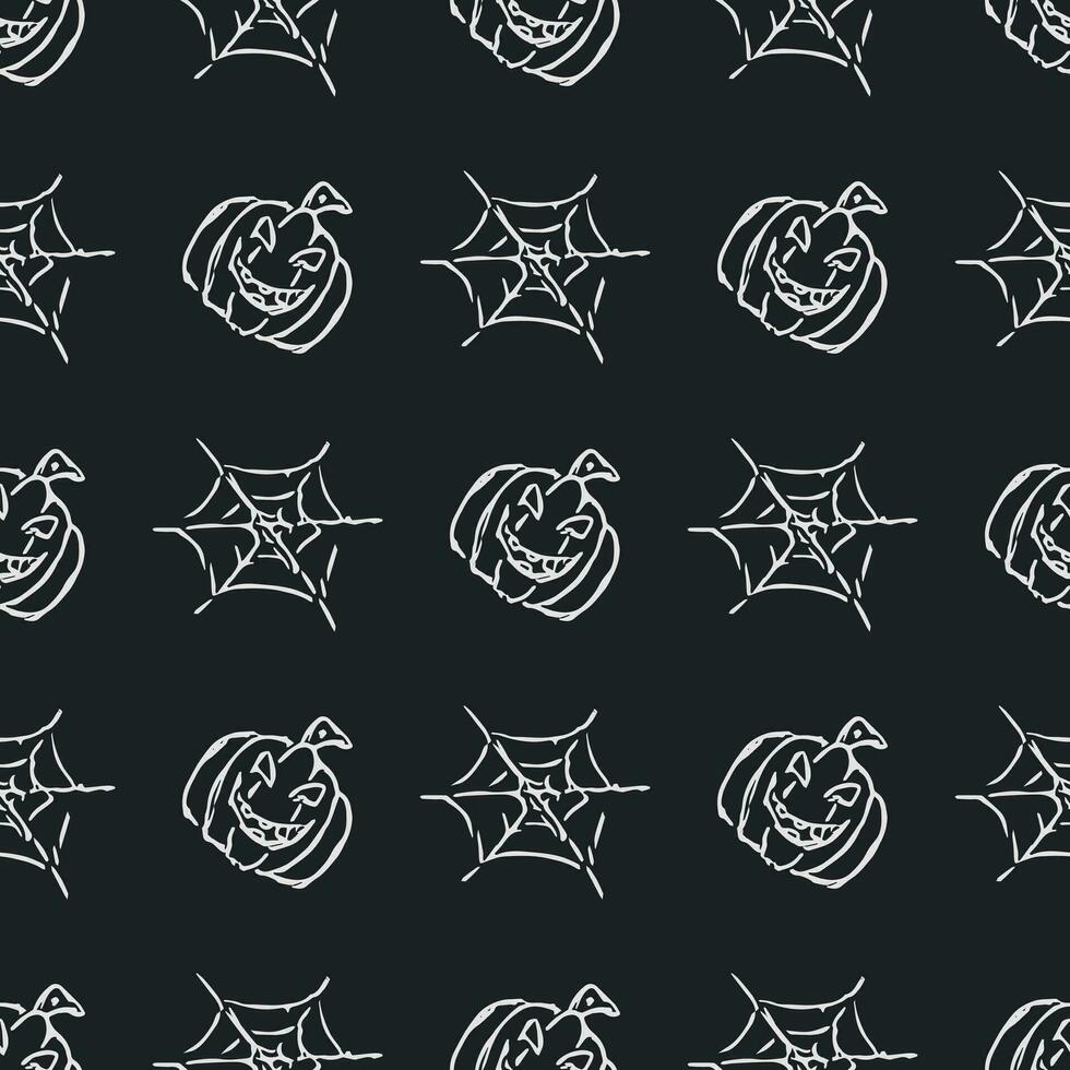 Seamless Halloween pattern. Doodle Halloween background vector