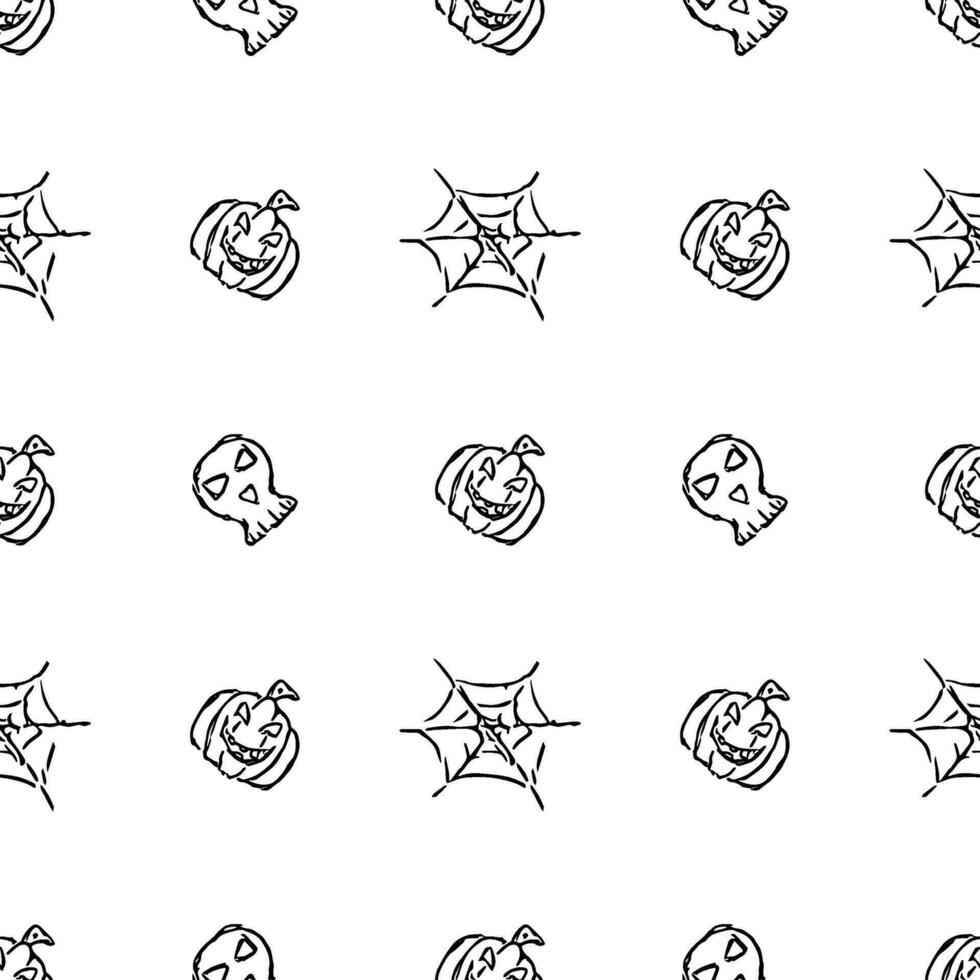 Seamless Halloween pattern. Doodle Halloween background vector