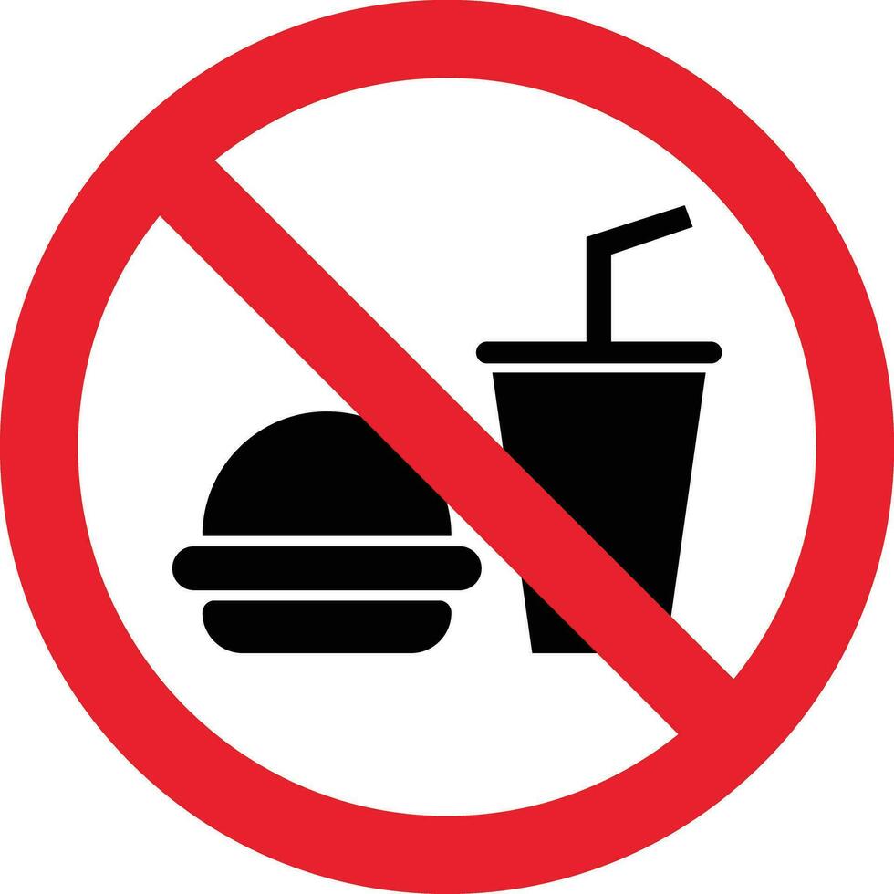 No food and drink allowed sign . No eating vector sign