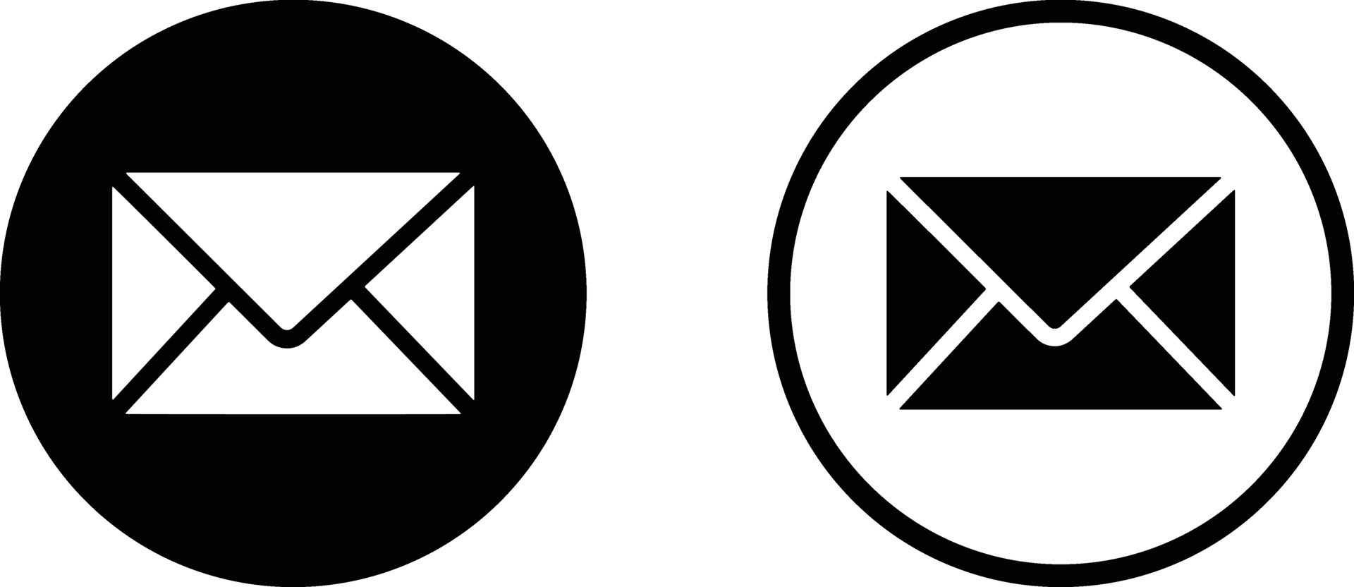 email icon in two styles isolated on white background . mail icon
