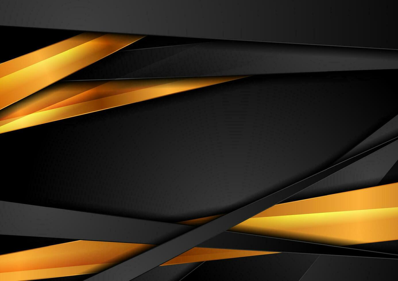 Corporate black glossy and luxury golden stripes abstract background vector