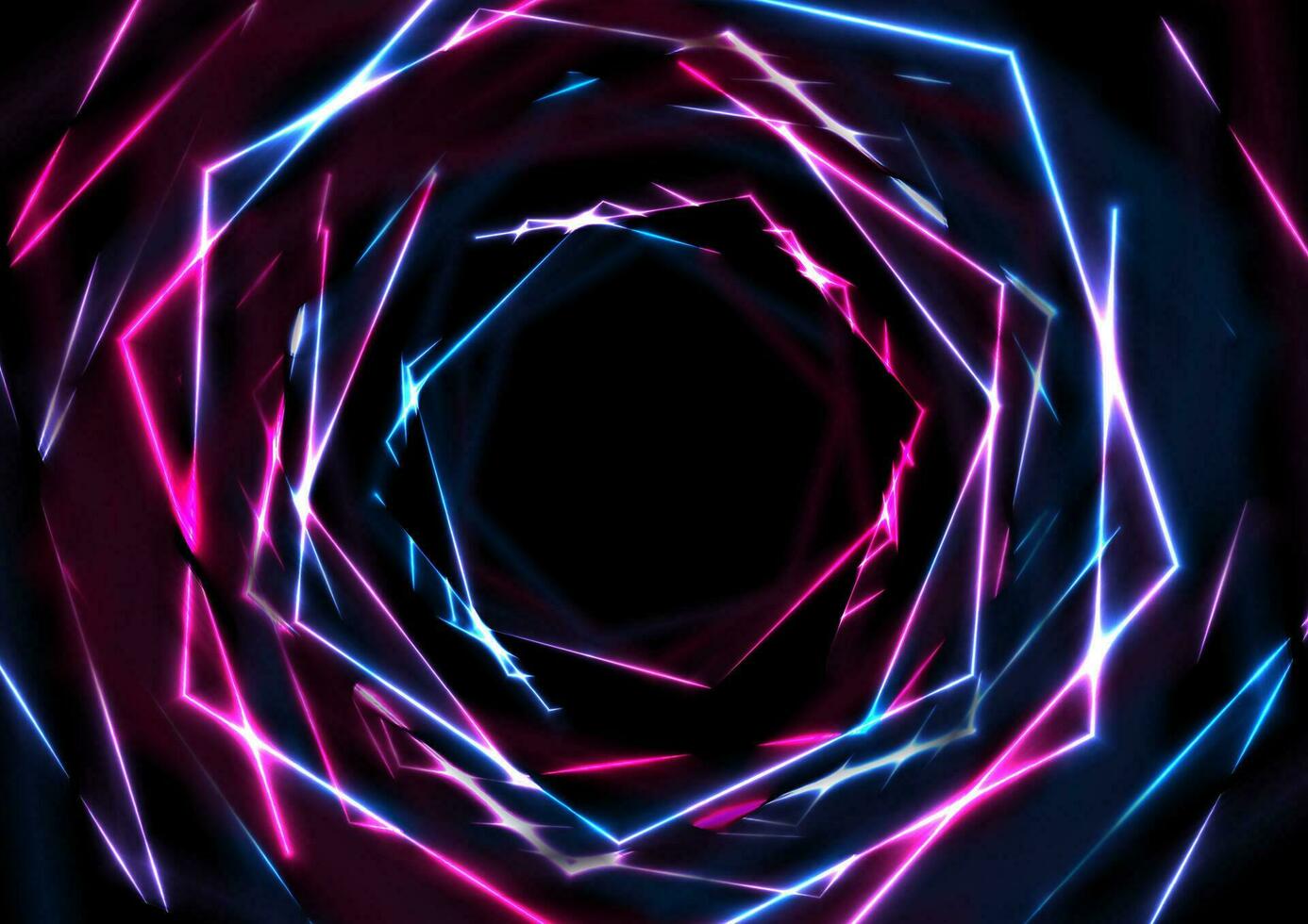 Blue purple glowing neon tech hexagons abstract background vector