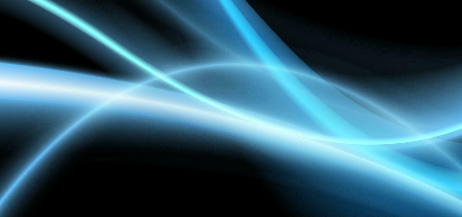 Dark blue shiny smooth flowing waves abstract background vector