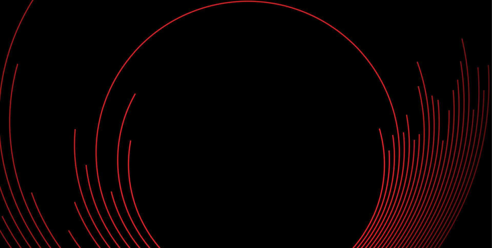 Dark red minimal round lines abstract futuristic tech background vector
