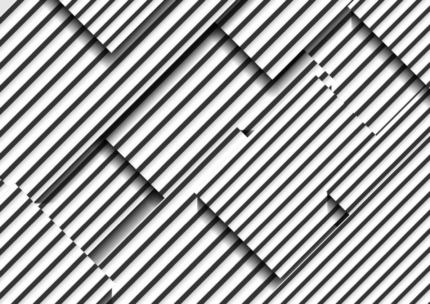 Abstract minimal background with black and white stripes vector