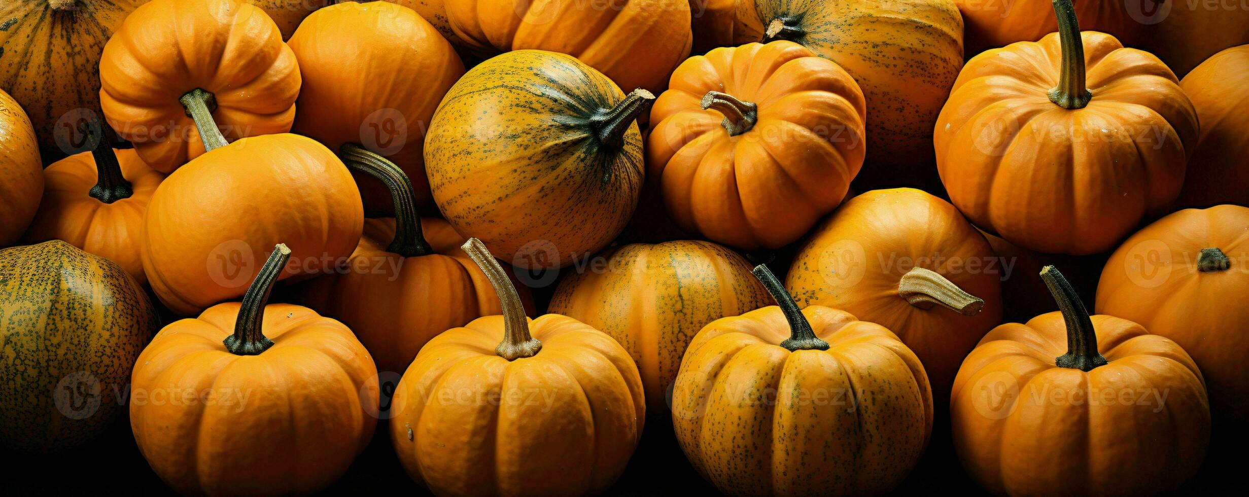 Pumpkins Pile Background. Generative AI photo