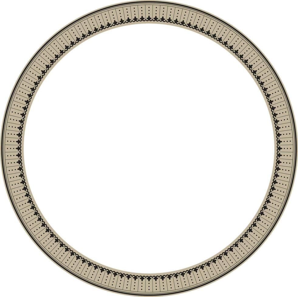 Vector gold and black frame, border, Chinese ornament. Patterned circle, ring of the peoples of East Asia, Korea, Malaysia, Japan, Singapore, Thailand