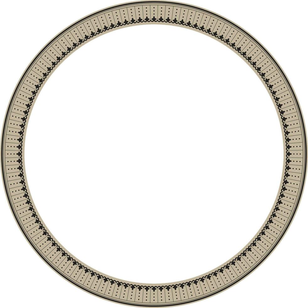 Vector gold and black frame, border, Chinese ornament. Patterned circle, ring of the peoples of East Asia, Korea, Malaysia, Japan, Singapore, Thailand