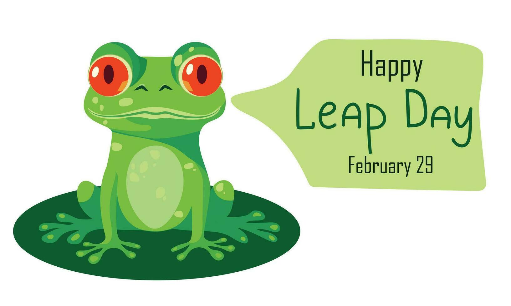 Frog says Happy Leap Day. February 29. Leap Day banner concept with frog. Vector illustraiton.