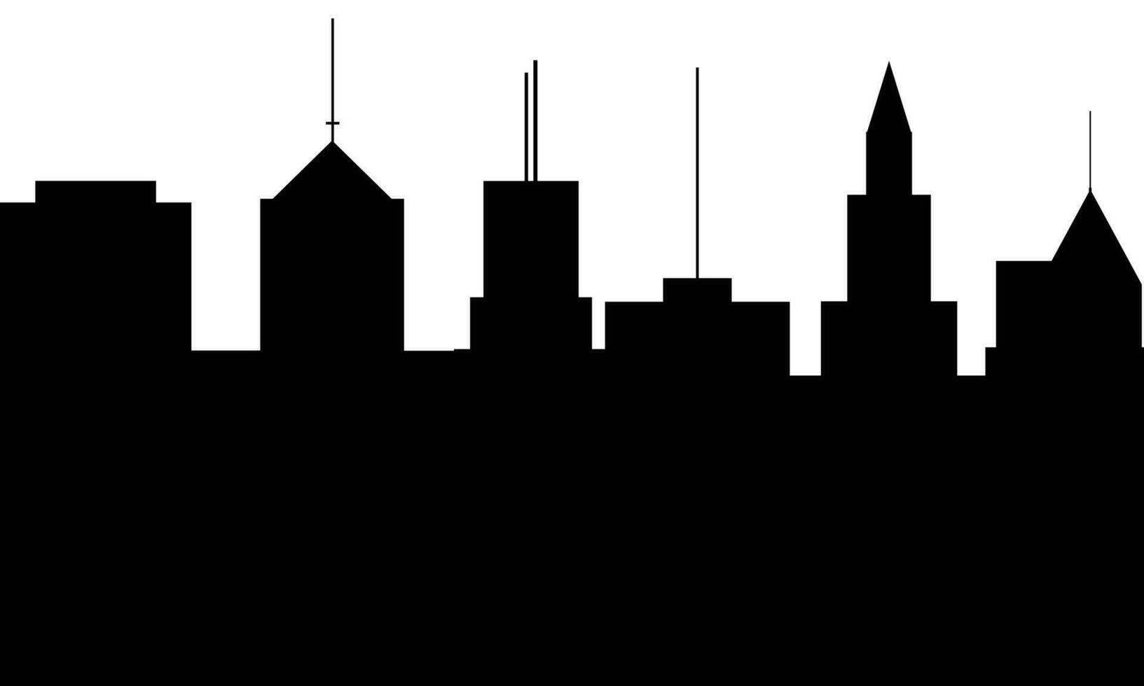 Skyscrapers silhouette. City silhouette. High building silhouette. Vector illustration.