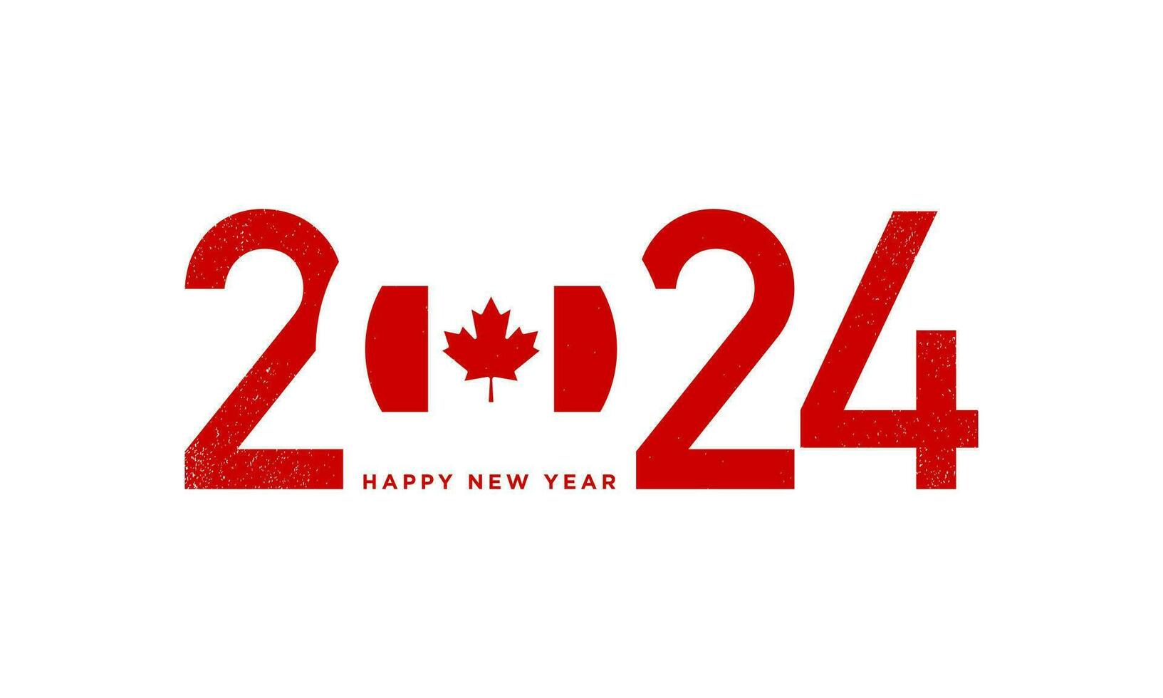 2024 Happy New Year Background Design with Canada Flag. vector