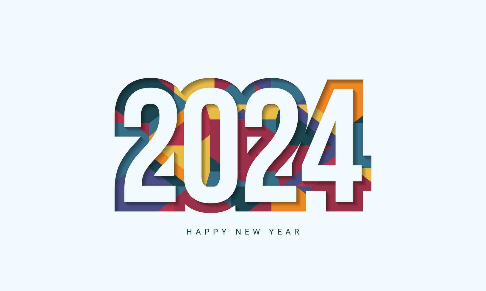 2024 Happy New Year Text Design Vector. 2024 Number Design Template. 2024 Happy New Year Symbol. vector