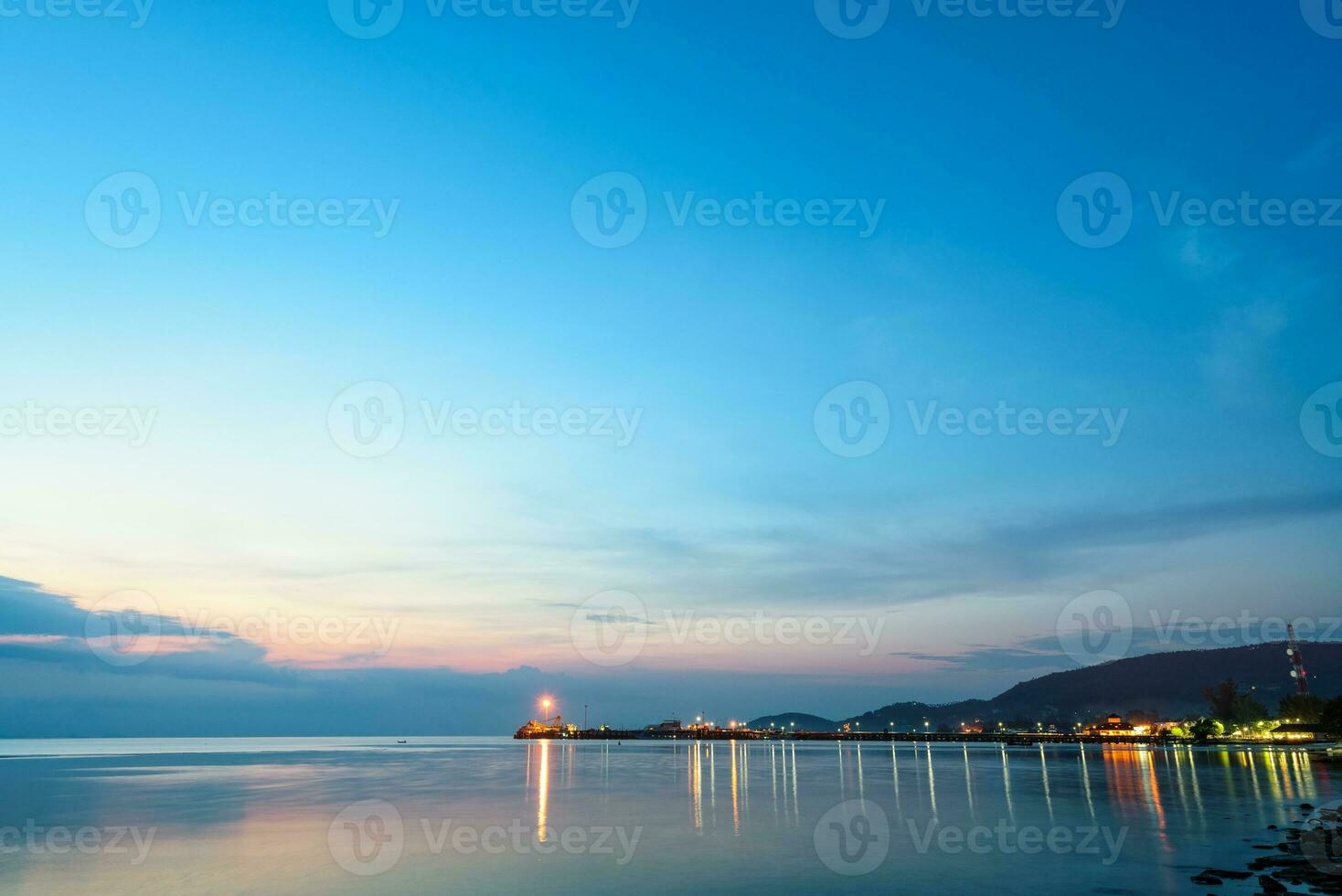 Sky twilight at Nathon Pier in Ko Samui photo